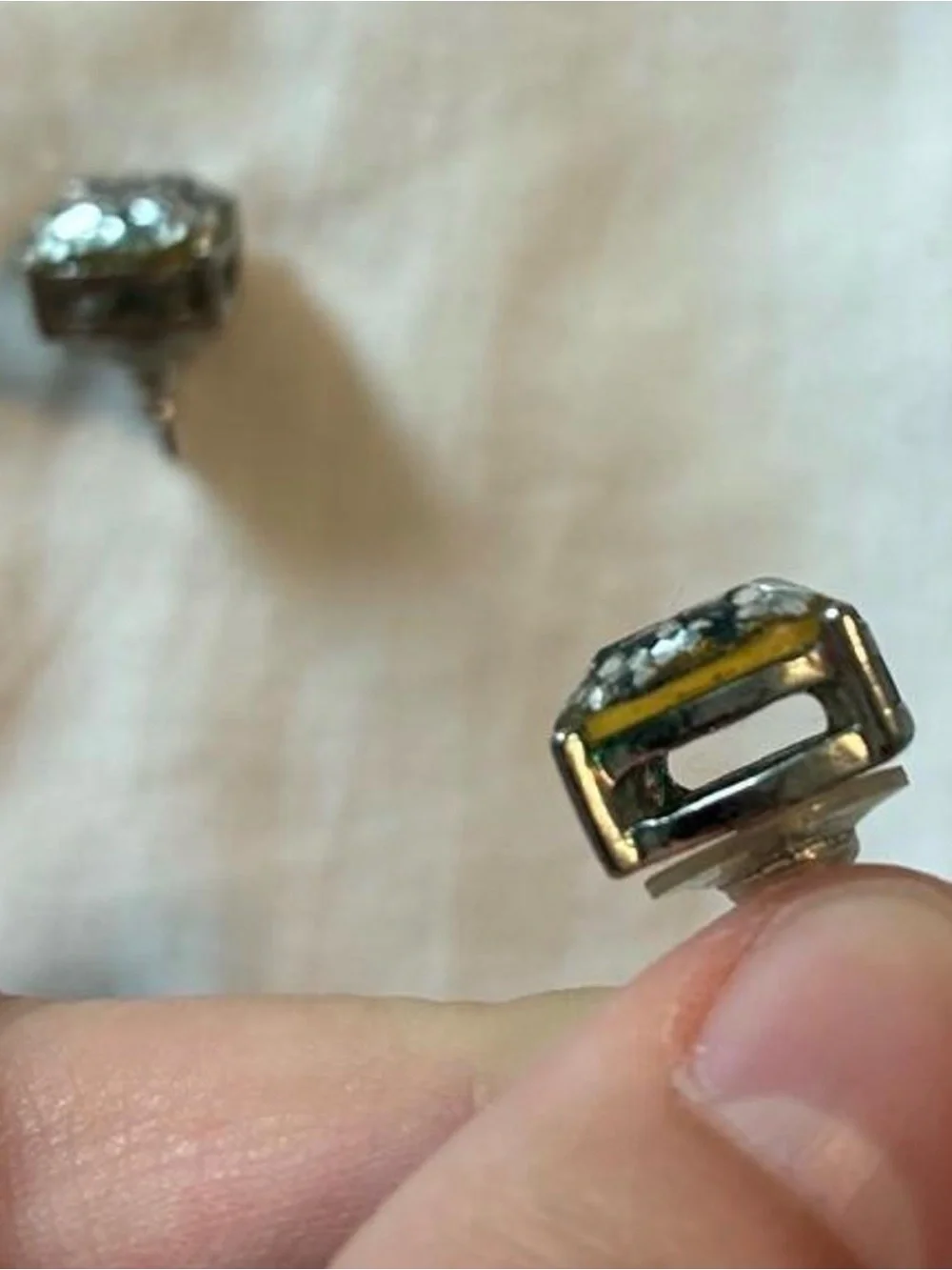 Kate Spade Silver Glitter Square Stud Earring